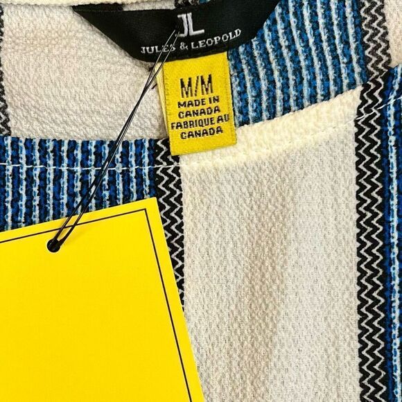New! NWT Jules & Leopold Textured Striped 3/4 Sleeve Blouse Medium - Picture 8 of 9